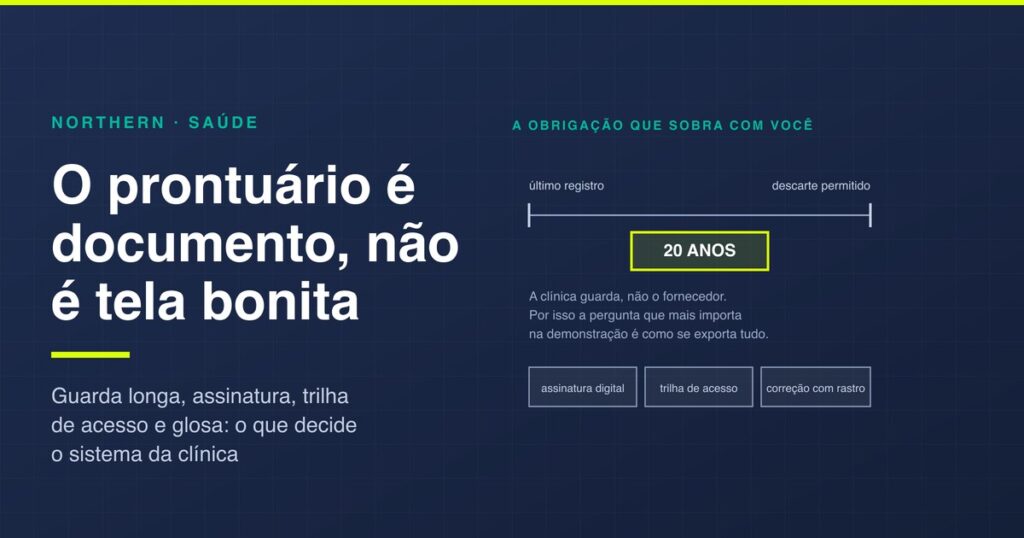 Sistema para clínica: prontuário, convênio e repasse