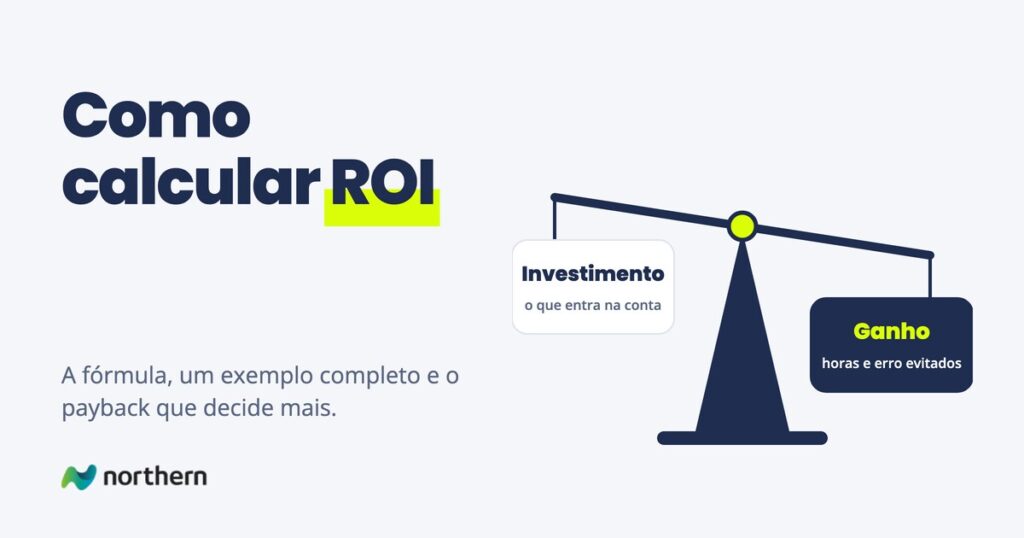 Como calcular ROI: balança entre Investimento e Ganho, pendendo para Ganho