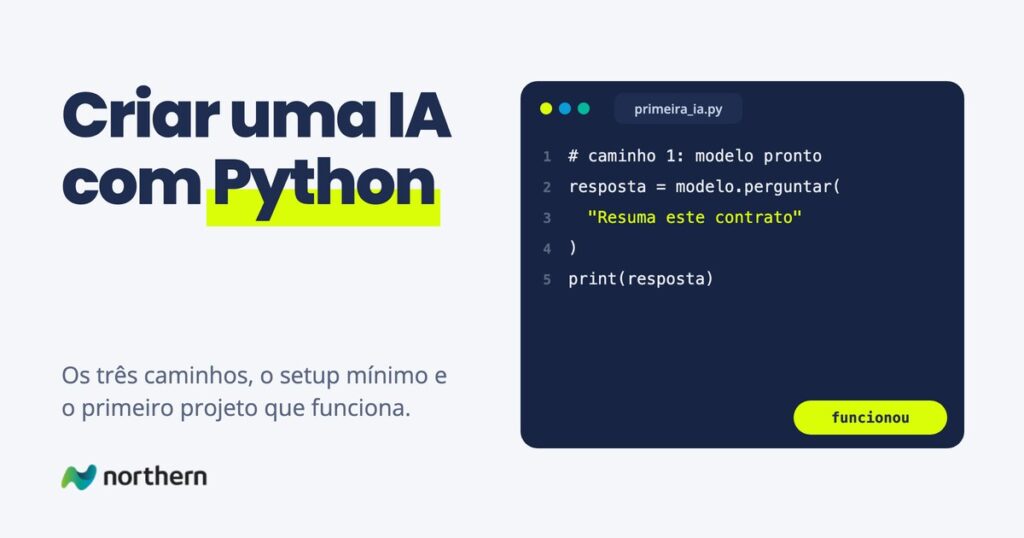 Criar uma IA com Python: trecho de código em primeira_ia.py
